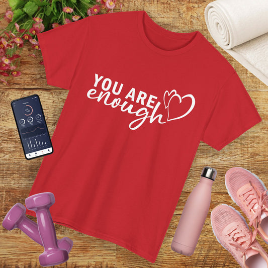 💖"You Are Enough" Heavy Cotton Tee - A Heartfelt Reminder