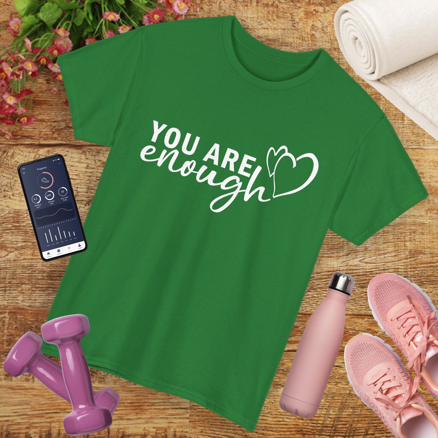 💖"You Are Enough" Heavy Cotton Tee - A Heartfelt Reminder