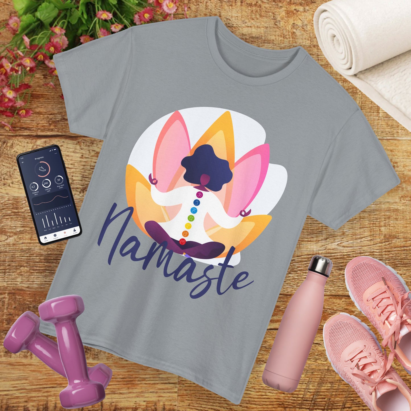 Namaste: The Goddess Chakra Heavy Cotton Tee - Radiate Inner Light