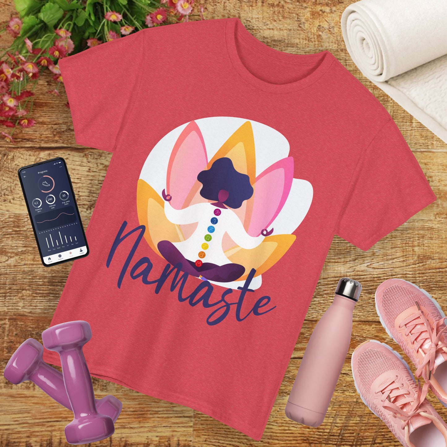 Namaste: The Goddess Chakra Heavy Cotton Tee - Radiate Inner Light