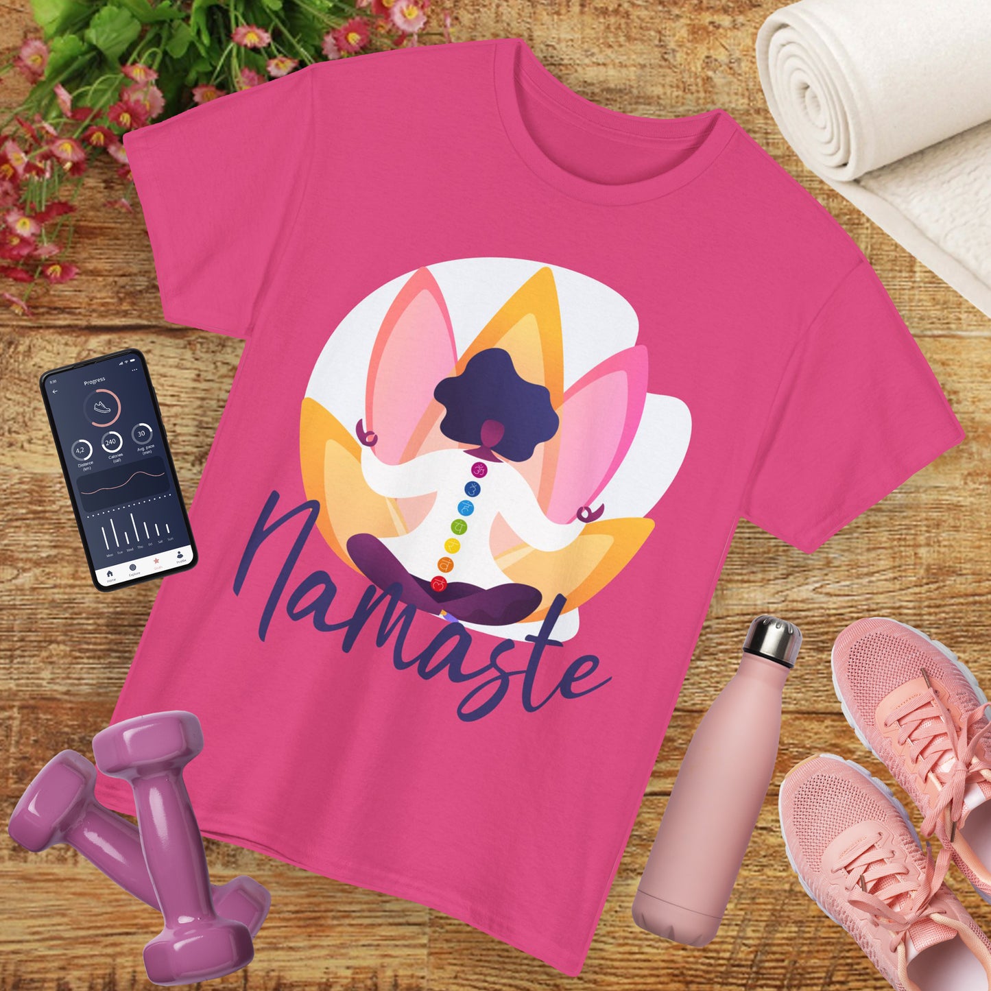 Namaste: The Goddess Chakra Heavy Cotton Tee - Radiate Inner Light