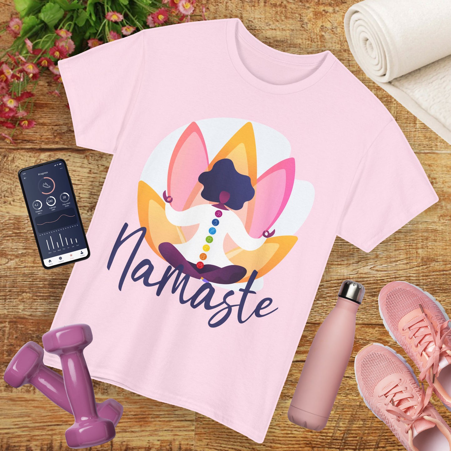 Namaste: The Goddess Chakra Heavy Cotton Tee - Radiate Inner Light