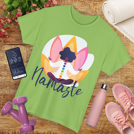Namaste: The Goddess Chakra Heavy Cotton Tee - Radiate Inner Light