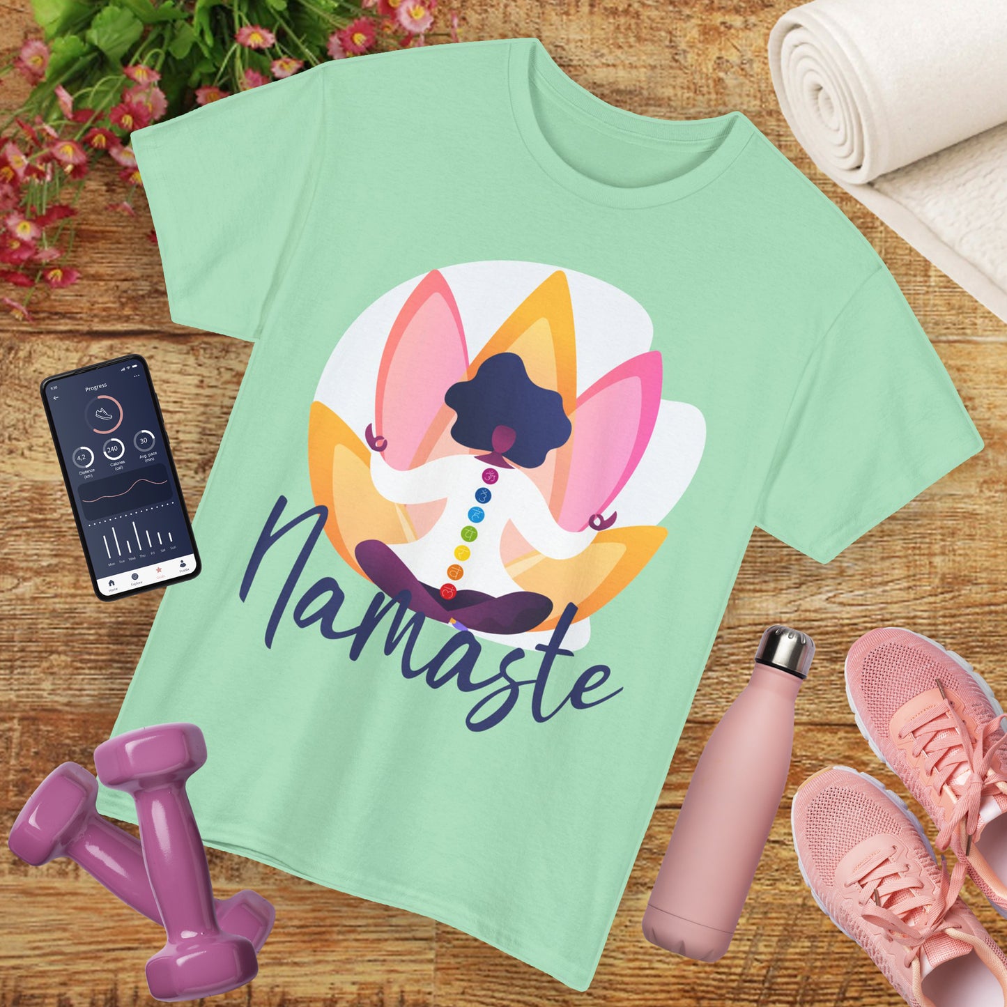 Namaste: The Goddess Chakra Heavy Cotton Tee - Radiate Inner Light