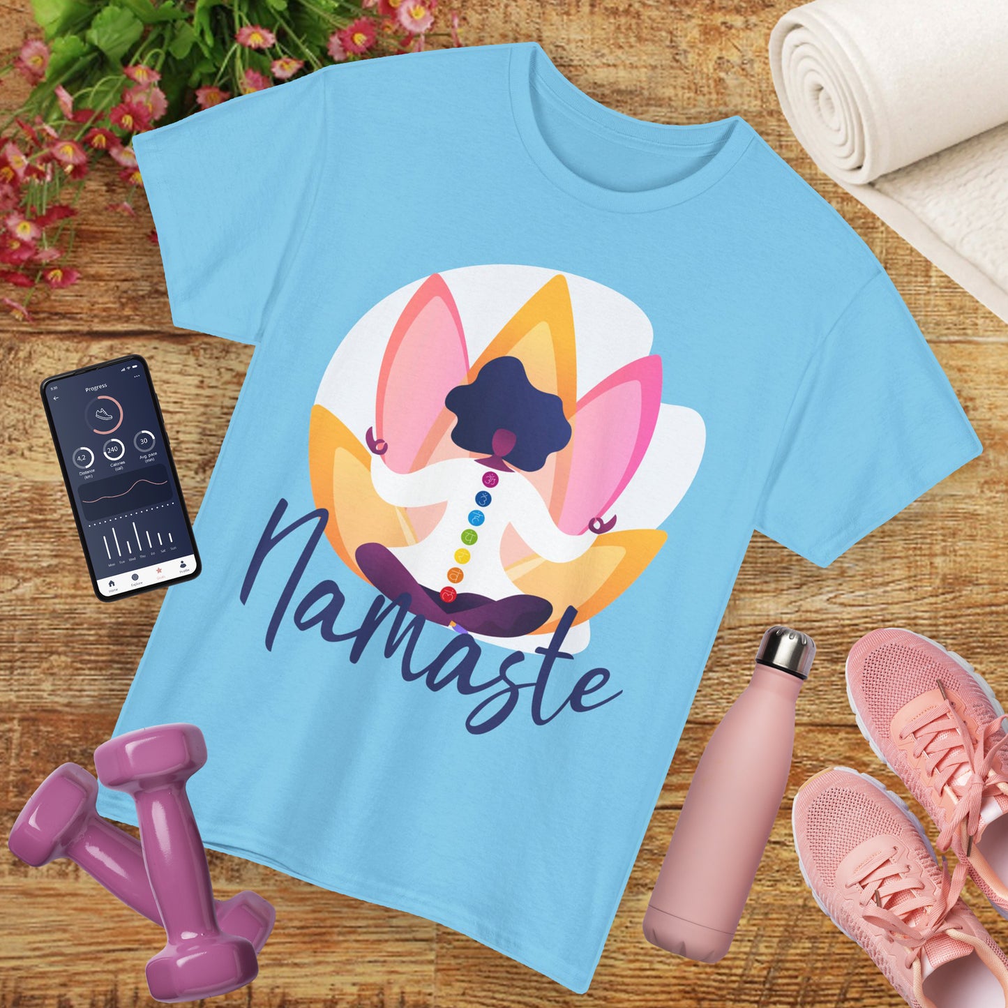 Namaste: The Goddess Chakra Heavy Cotton Tee - Radiate Inner Light