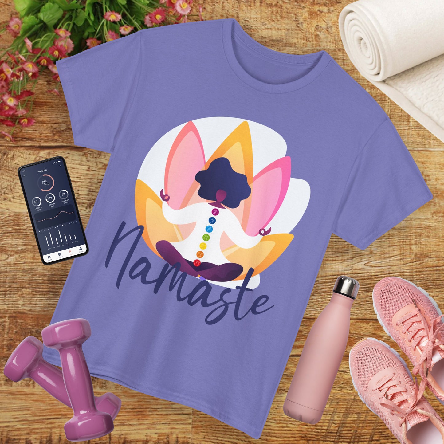 Namaste: The Goddess Chakra Heavy Cotton Tee - Radiate Inner Light
