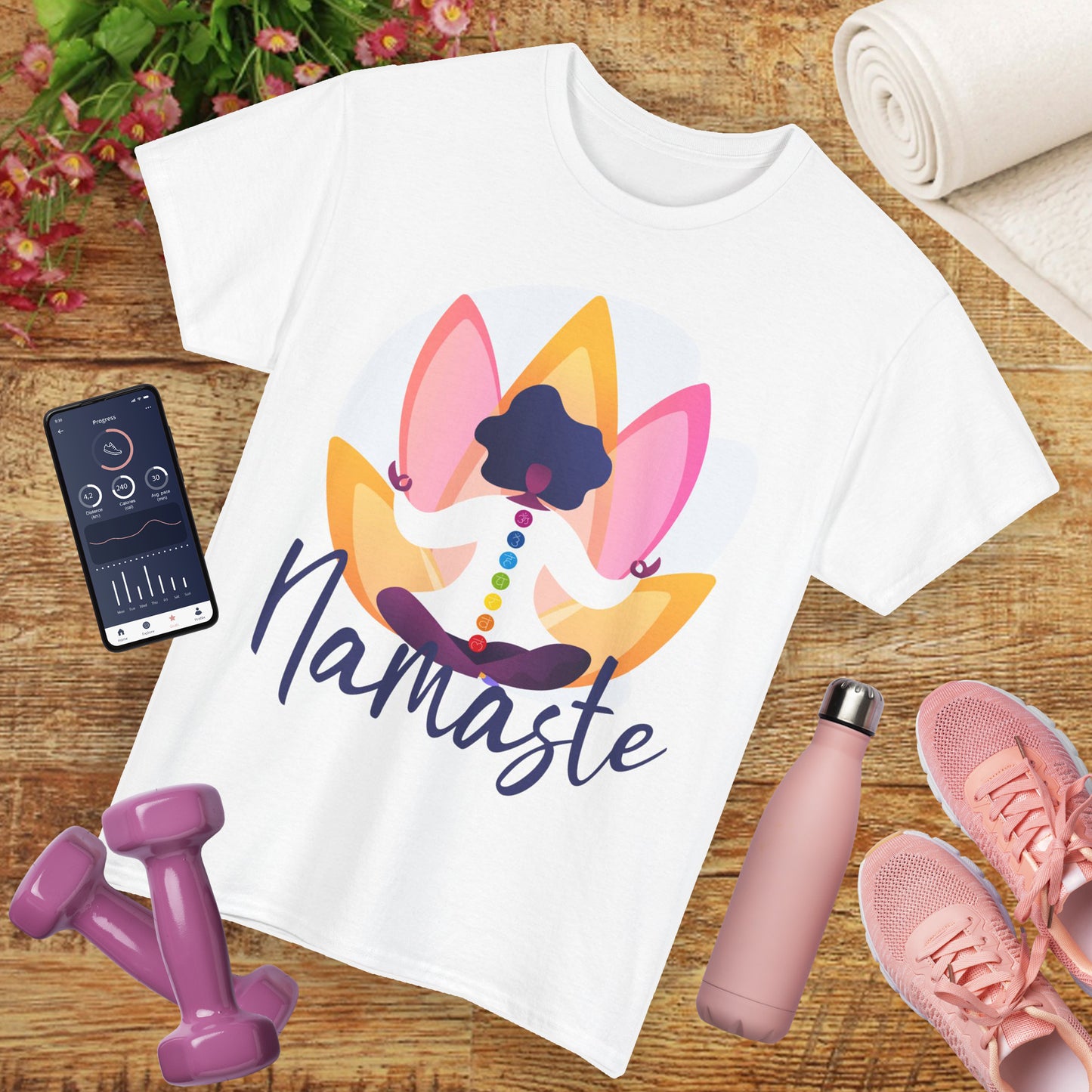 Namaste: The Goddess Chakra Heavy Cotton Tee - Radiate Inner Light