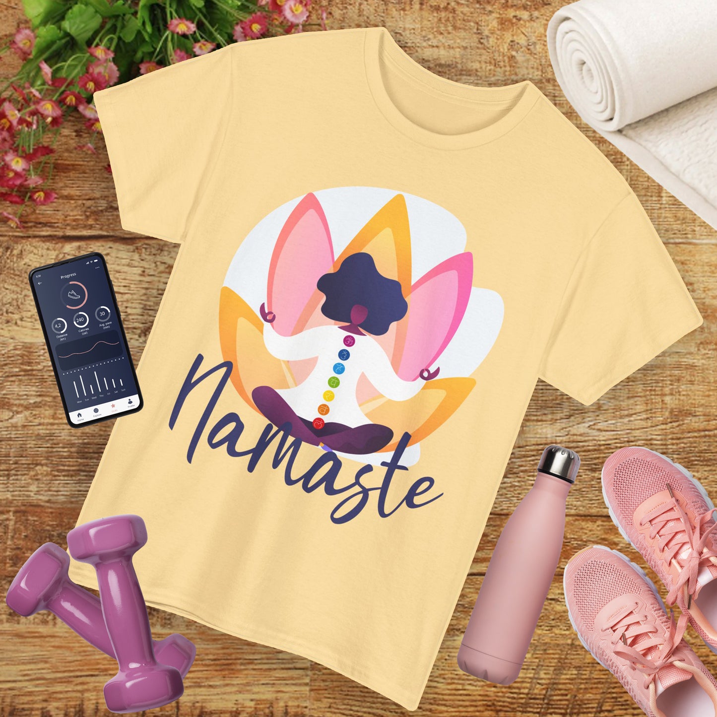Namaste: The Goddess Chakra Heavy Cotton Tee - Radiate Inner Light