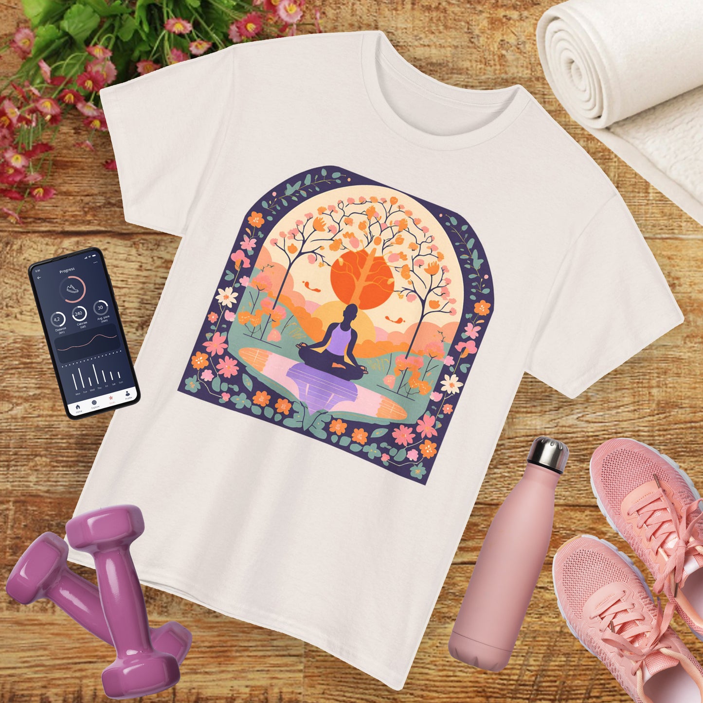 Zen Garden Meditations Heavy Cotton Tee - Nature’s Tranquility Awaits