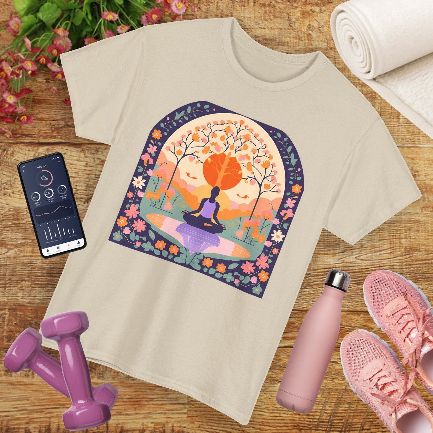 Zen Garden Meditations Heavy Cotton Tee - Nature’s Tranquility Awaits