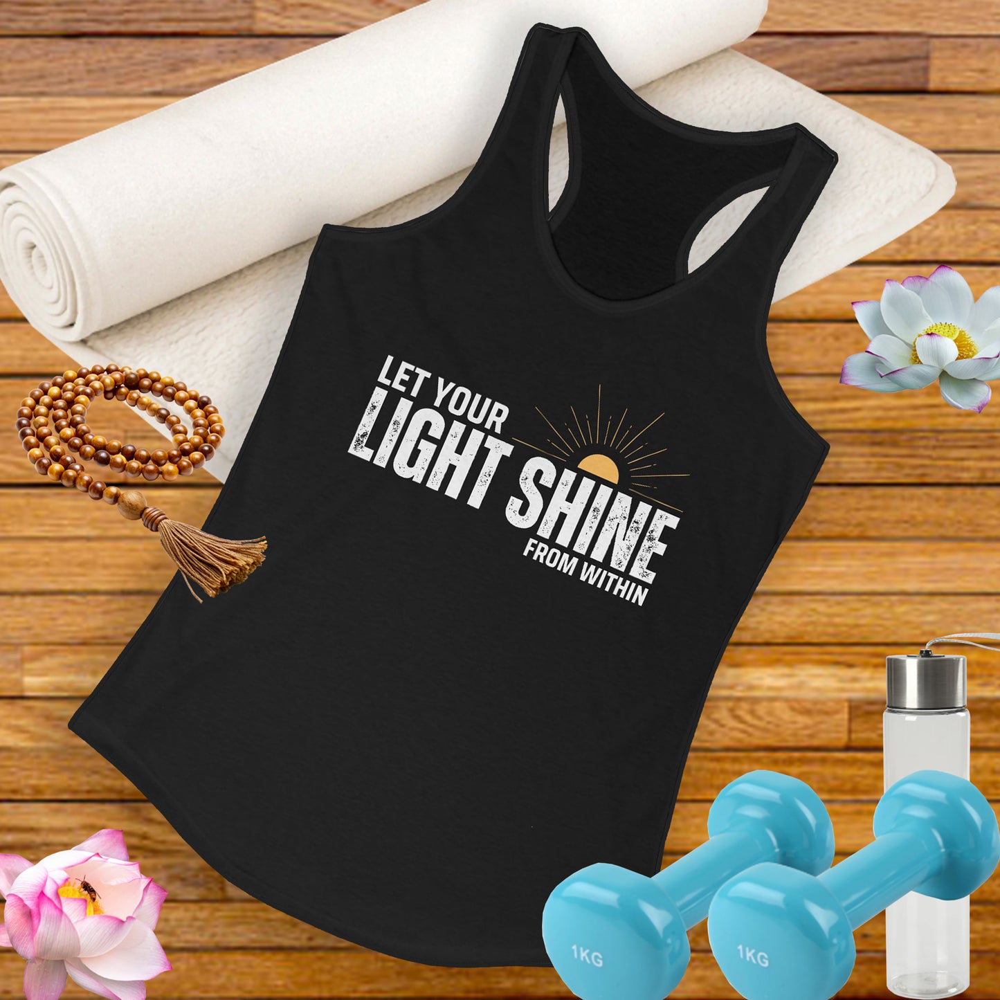 "Let Your Light Shine" - Women's Racerback Tank Top - Radiate Confidence & Inner Glow