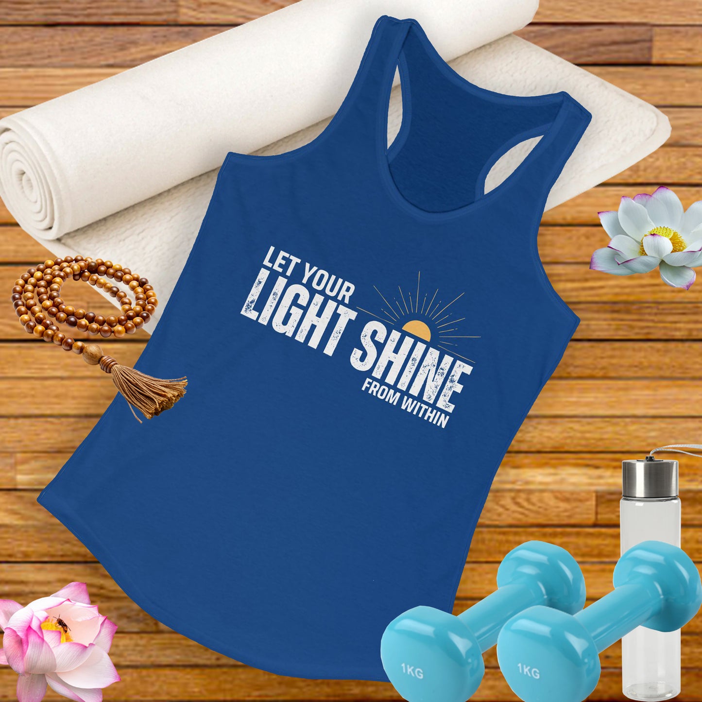 "Let Your Light Shine" - Women's Racerback Tank Top - Radiate Confidence & Inner Glow