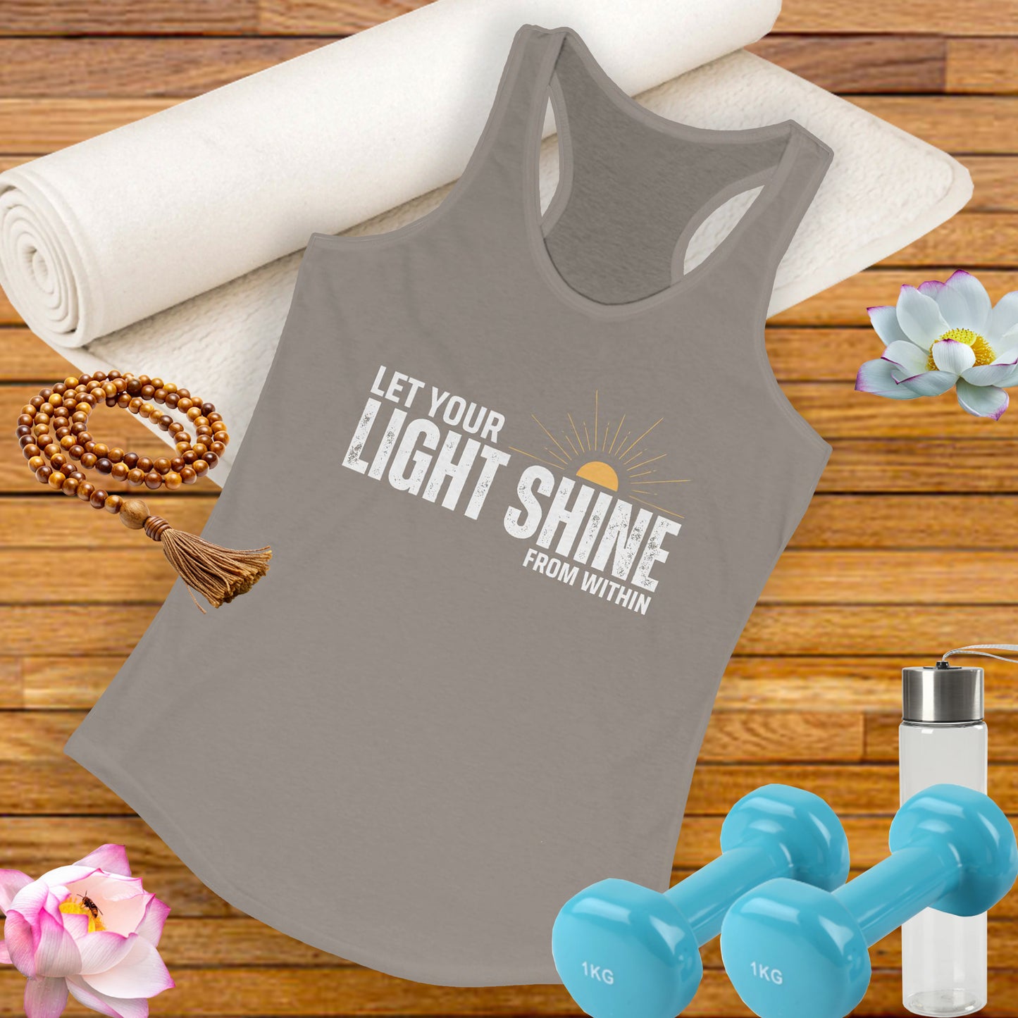 "Let Your Light Shine" - Women's Racerback Tank Top - Radiate Confidence & Inner Glow