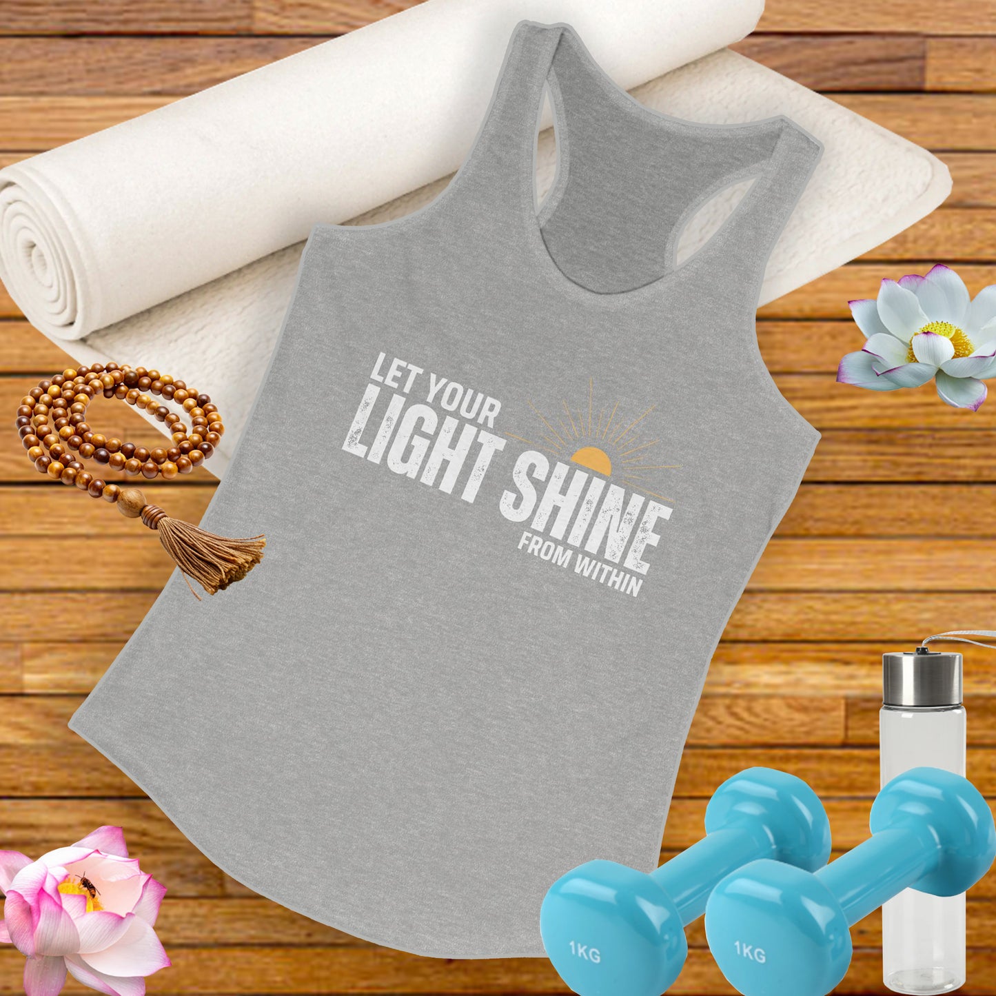 "Let Your Light Shine" - Women's Racerback Tank Top - Radiate Confidence & Inner Glow