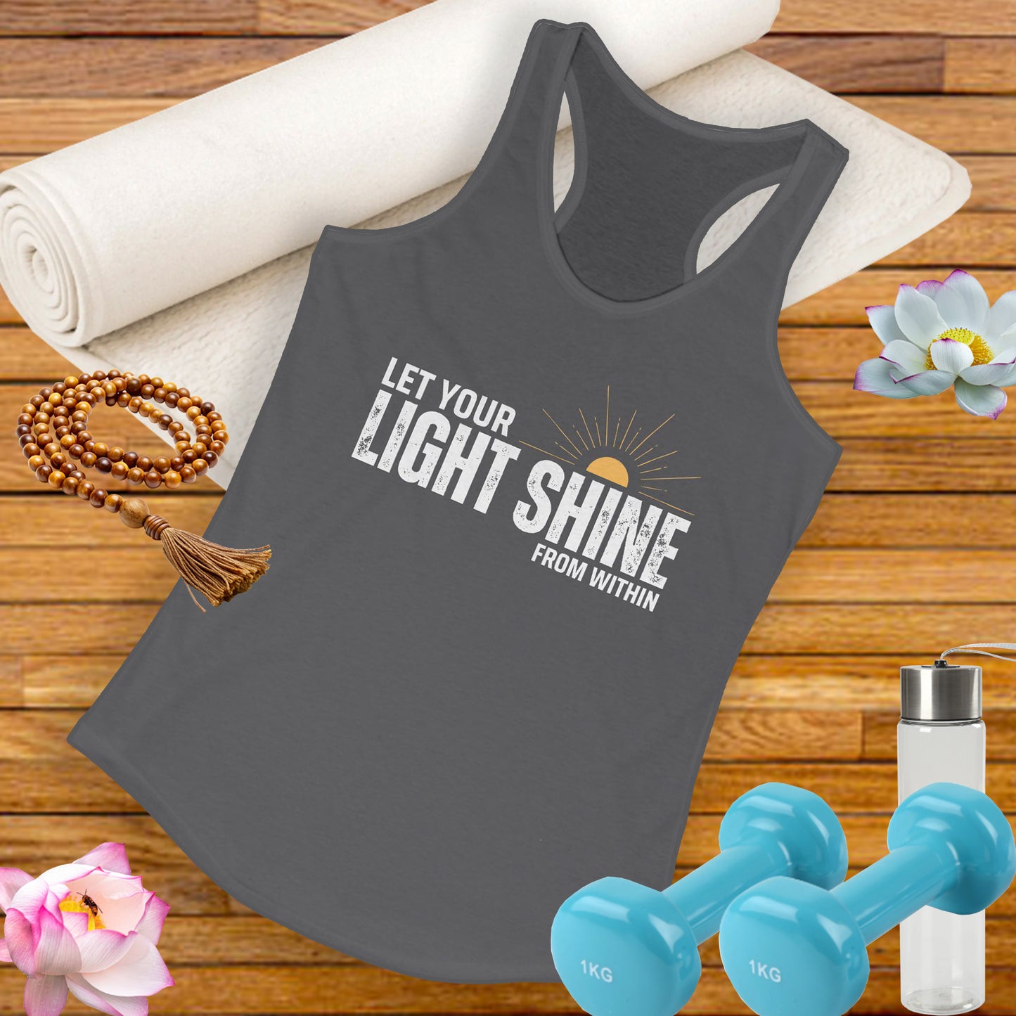 "Let Your Light Shine" - Women's Racerback Tank Top - Radiate Confidence & Inner Glow