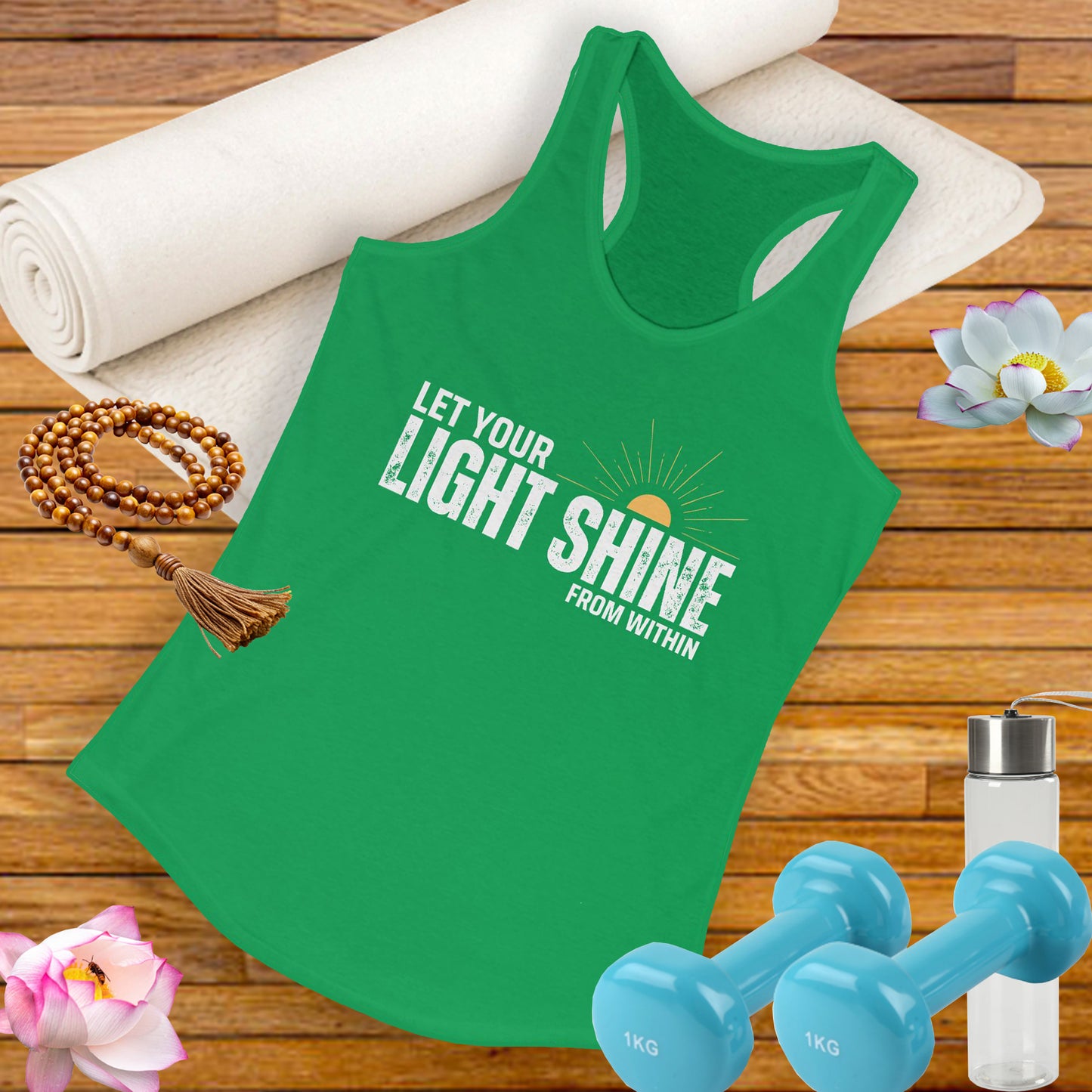"Let Your Light Shine" - Women's Racerback Tank Top - Radiate Confidence & Inner Glow