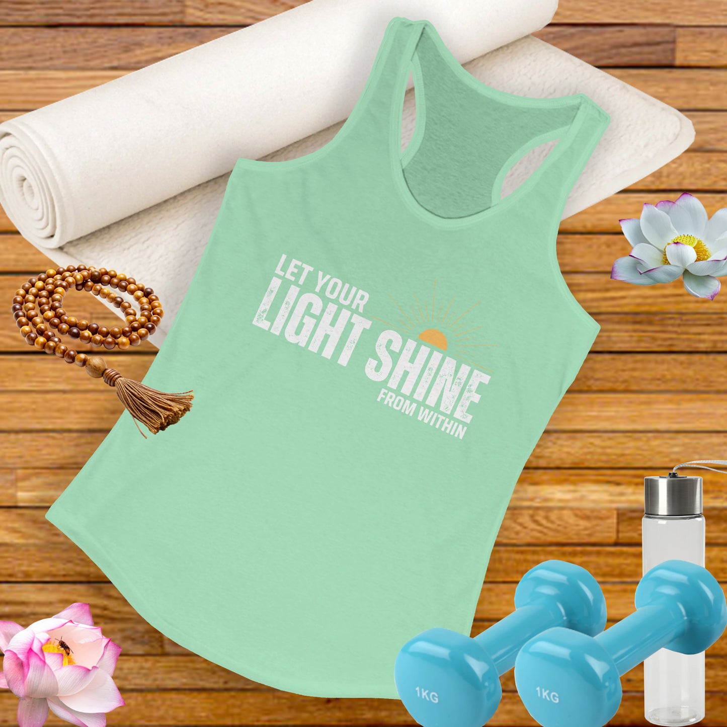 "Let Your Light Shine" - Women's Racerback Tank Top - Radiate Confidence & Inner Glow