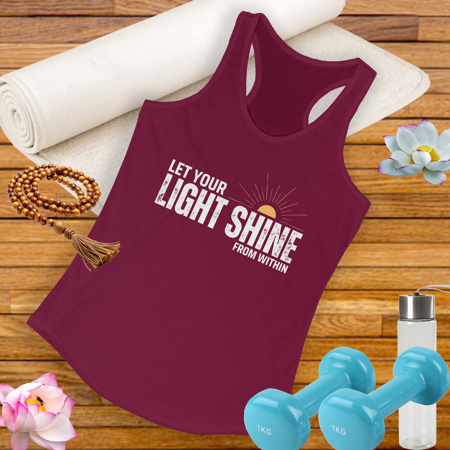 "Let Your Light Shine" - Women's Racerback Tank Top - Radiate Confidence & Inner Glow
