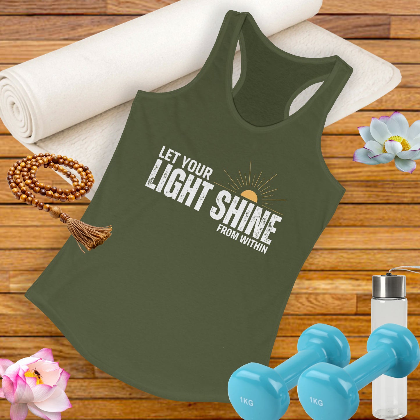 "Let Your Light Shine" - Women's Racerback Tank Top - Radiate Confidence & Inner Glow