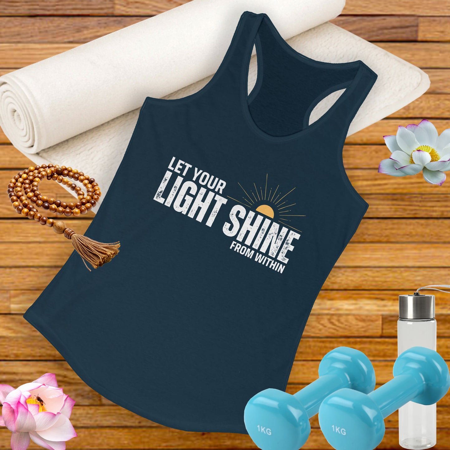 "Let Your Light Shine" - Women's Racerback Tank Top - Radiate Confidence & Inner Glow