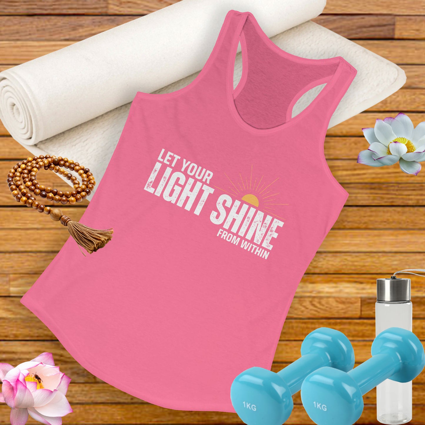 "Let Your Light Shine" - Women's Racerback Tank Top - Radiate Confidence & Inner Glow