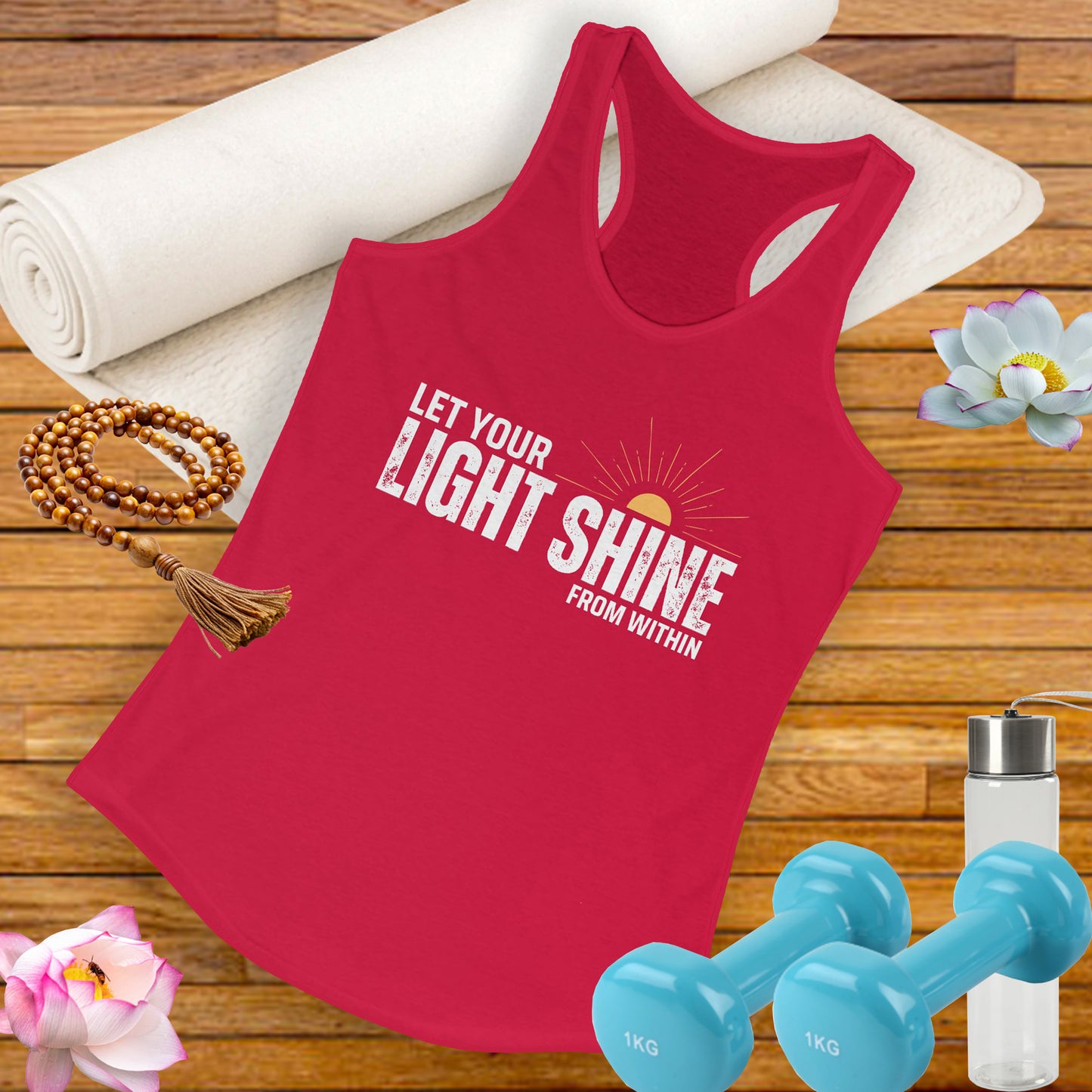 "Let Your Light Shine" - Women's Racerback Tank Top - Radiate Confidence & Inner Glow