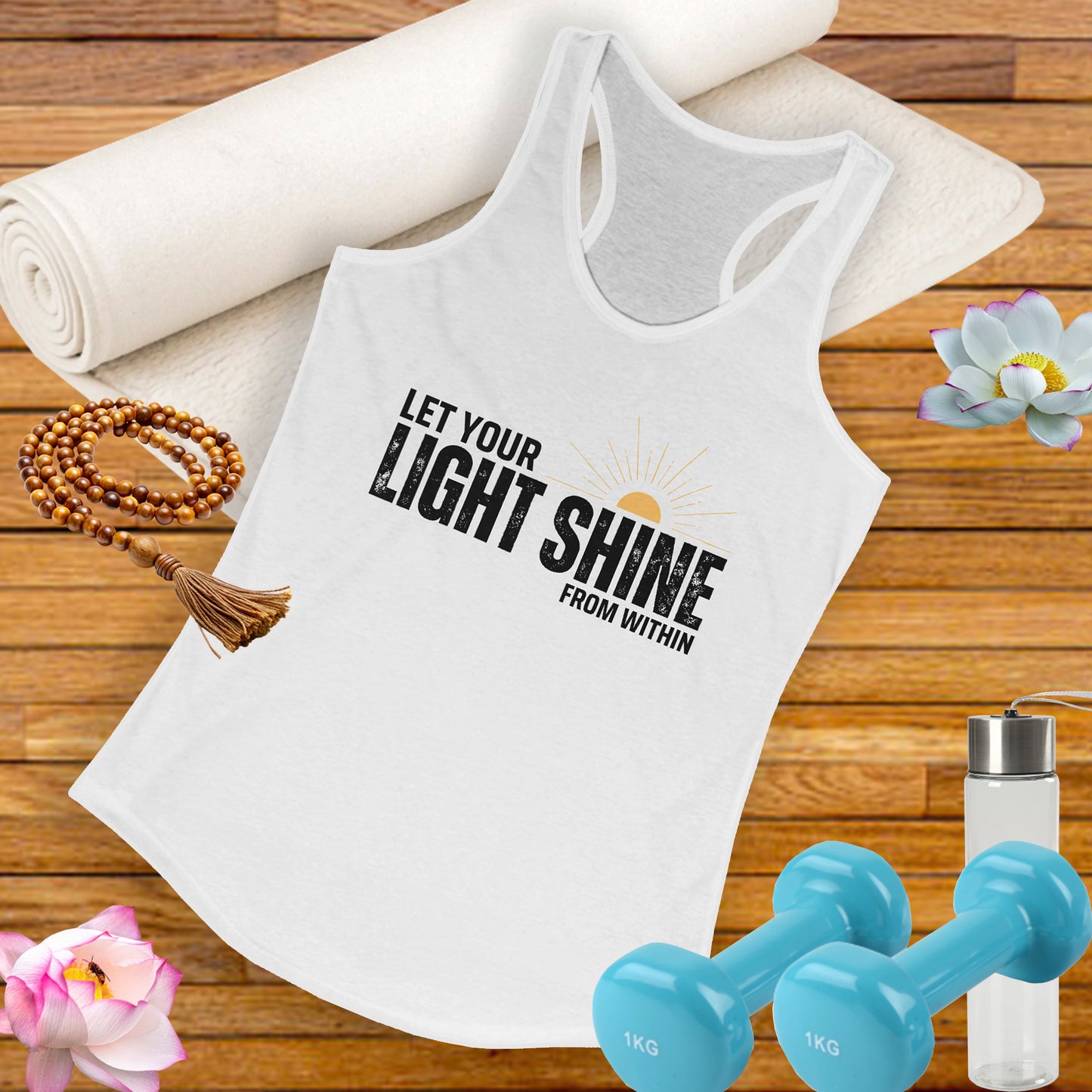 "Let Your Light Shine" - Women's Racerback Tank Top - Radiate Confidence & Inner Glow