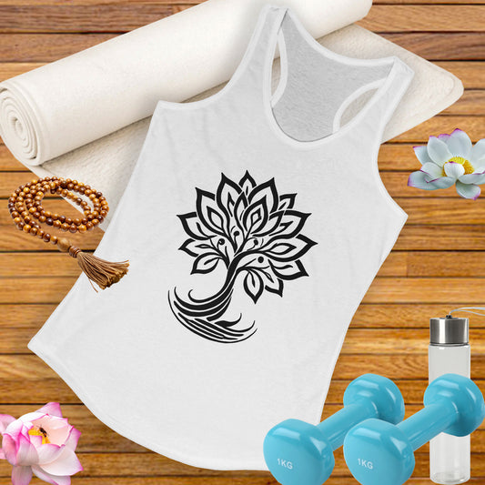 "Bloom with Purpose" – Inspirational Lotus Tree - Women's Racerback Tank