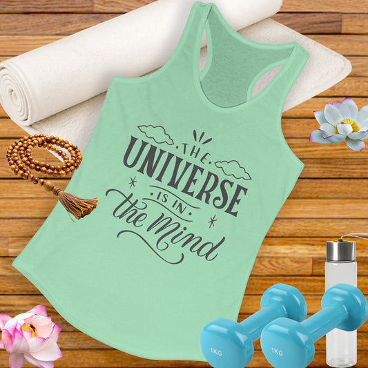 "The Universe Is in the Mind" - Cosmic Consciousness Women's Racerback Tank Top