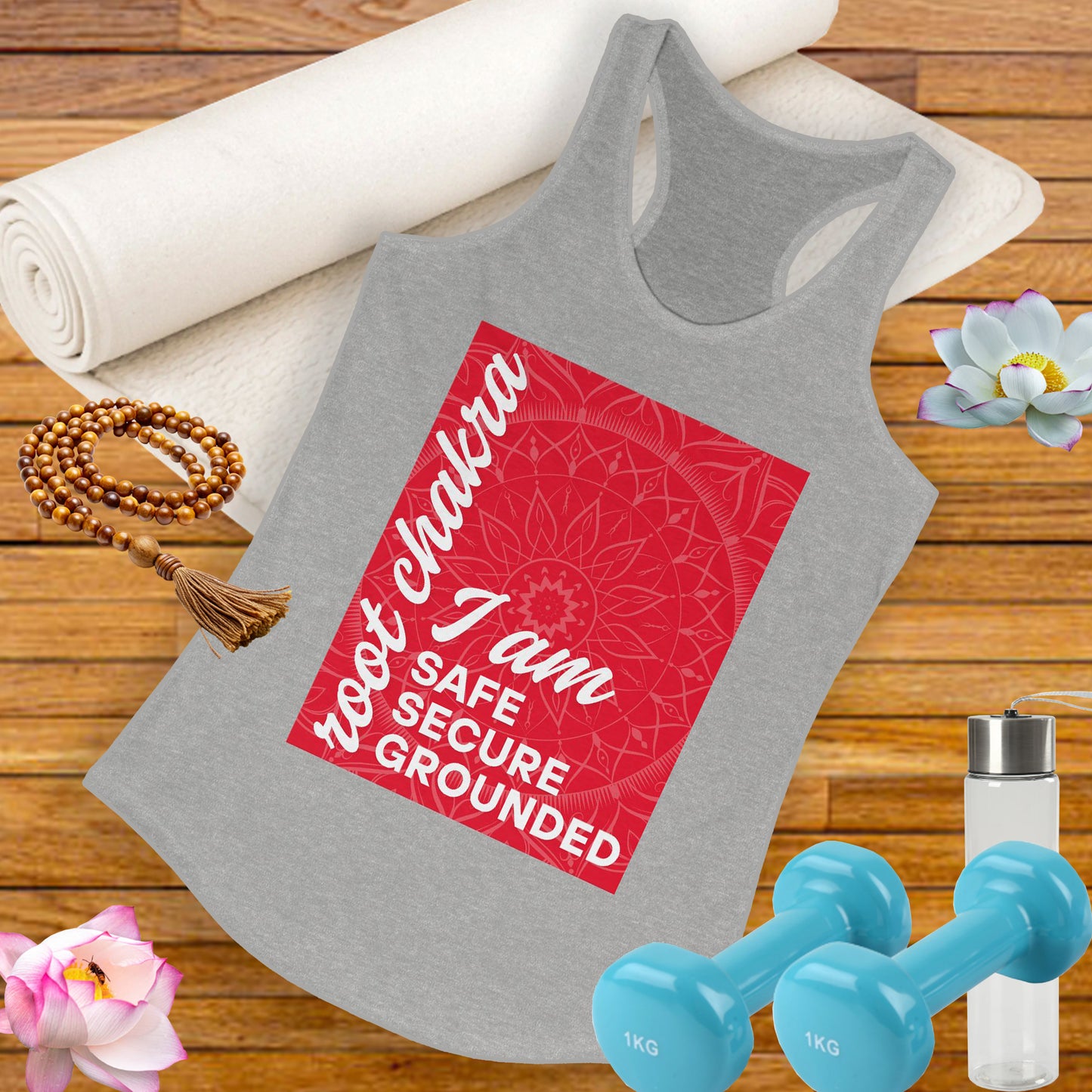 Rooted & Radiant - Root/Muladhara Chakra Affirmation Racerback Tank Top