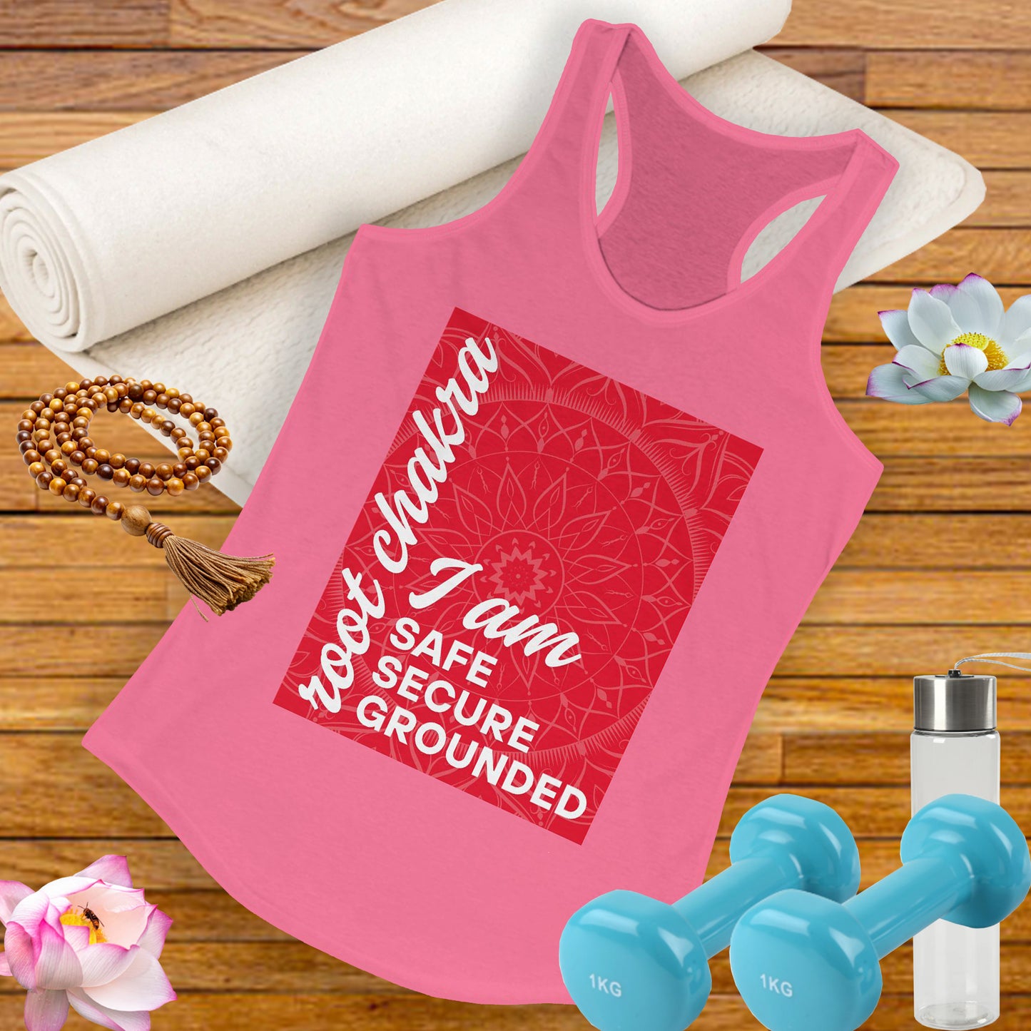 Rooted & Radiant - Root/Muladhara Chakra Affirmation Racerback Tank Top