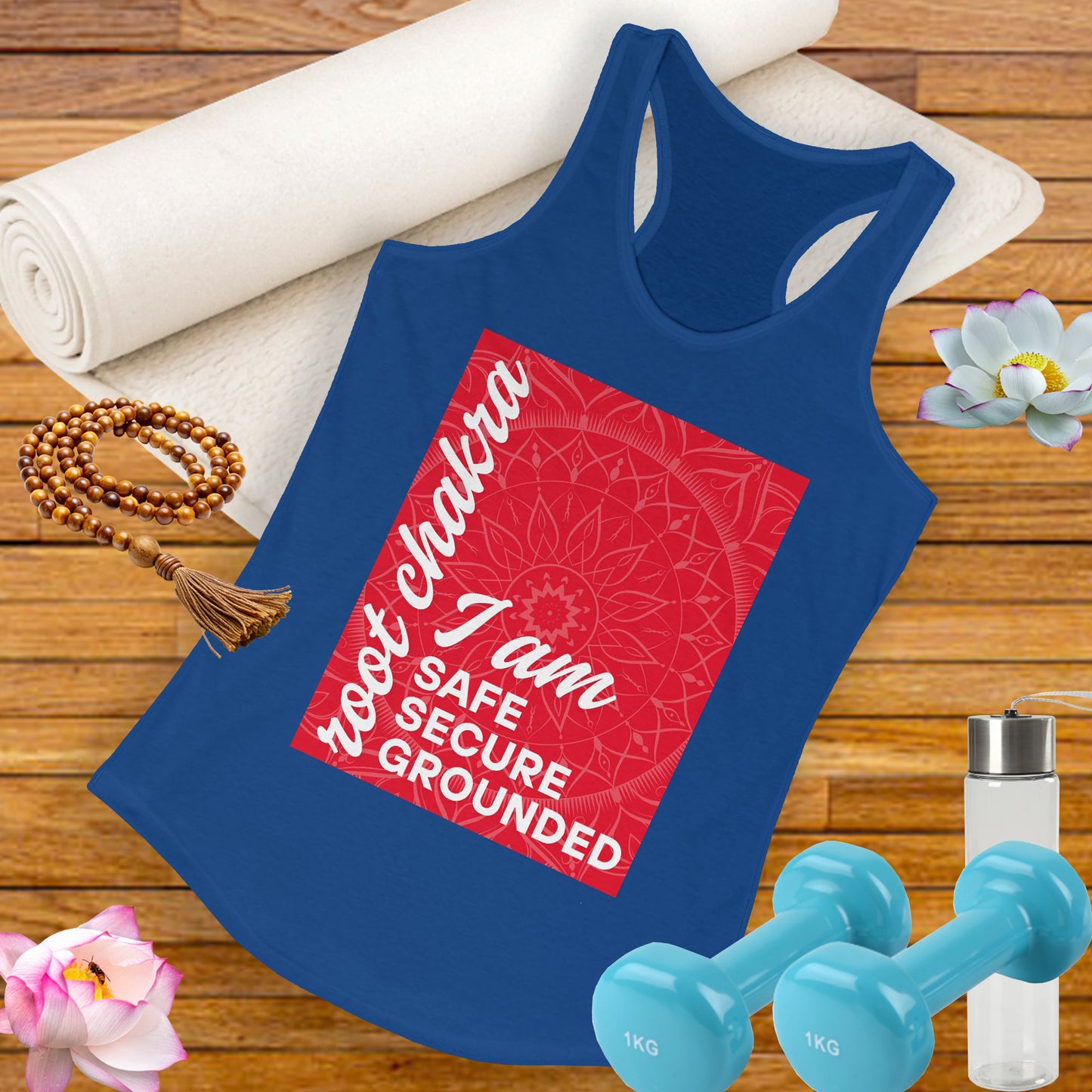 Rooted & Radiant - Root/Muladhara Chakra Affirmation Racerback Tank Top