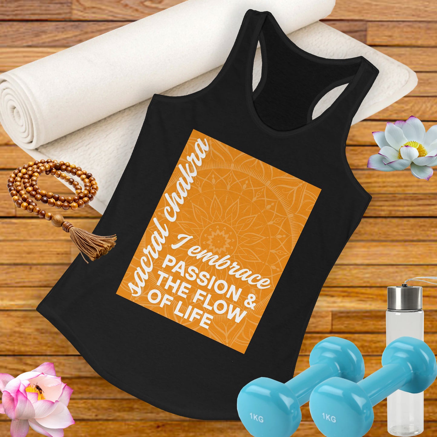 Flow & Feel - Svadhisthana/Sacral Chakra Affirmation Racerback Tank Top