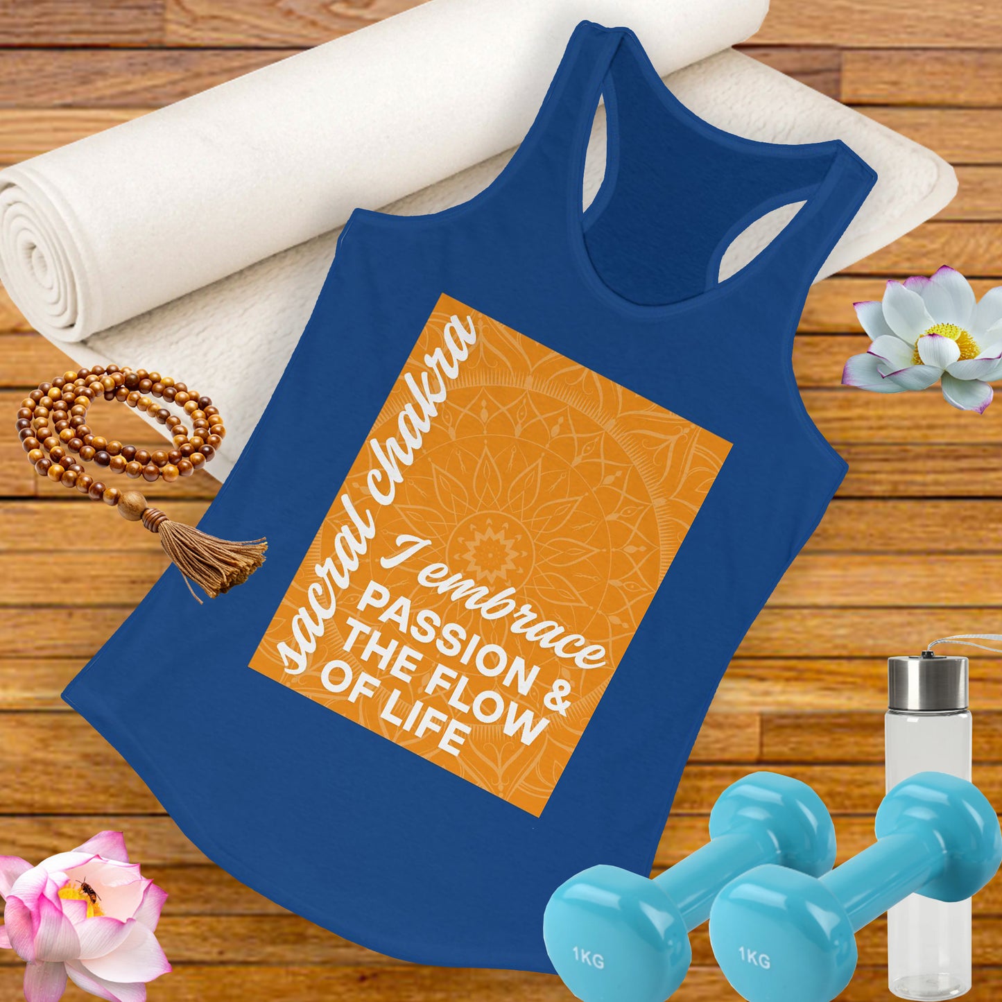 Flow & Feel - Svadhisthana/Sacral Chakra Affirmation Racerback Tank Top