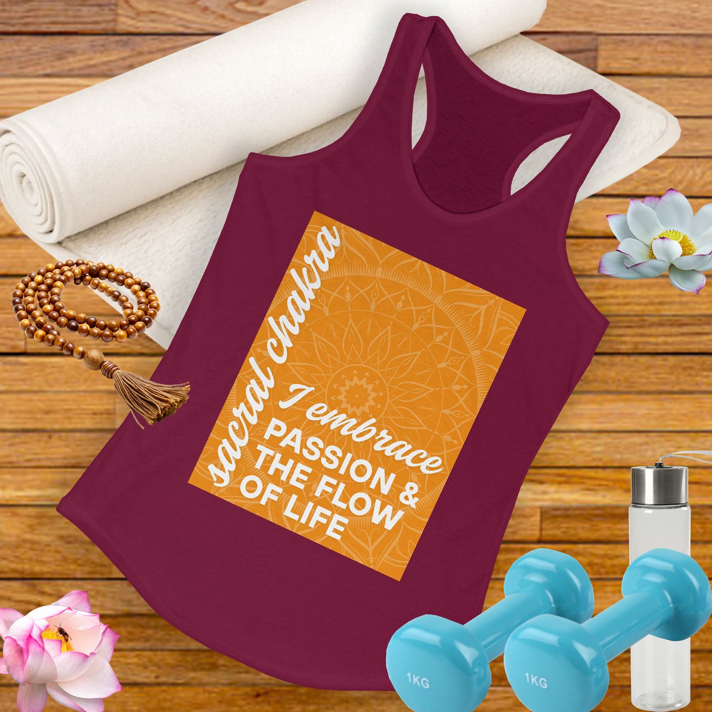 Flow & Feel - Svadhisthana/Sacral Chakra Affirmation Racerback Tank Top