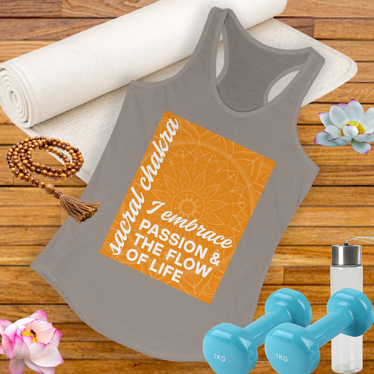 Flow & Feel - Svadhisthana/Sacral Chakra Affirmation Racerback Tank Top