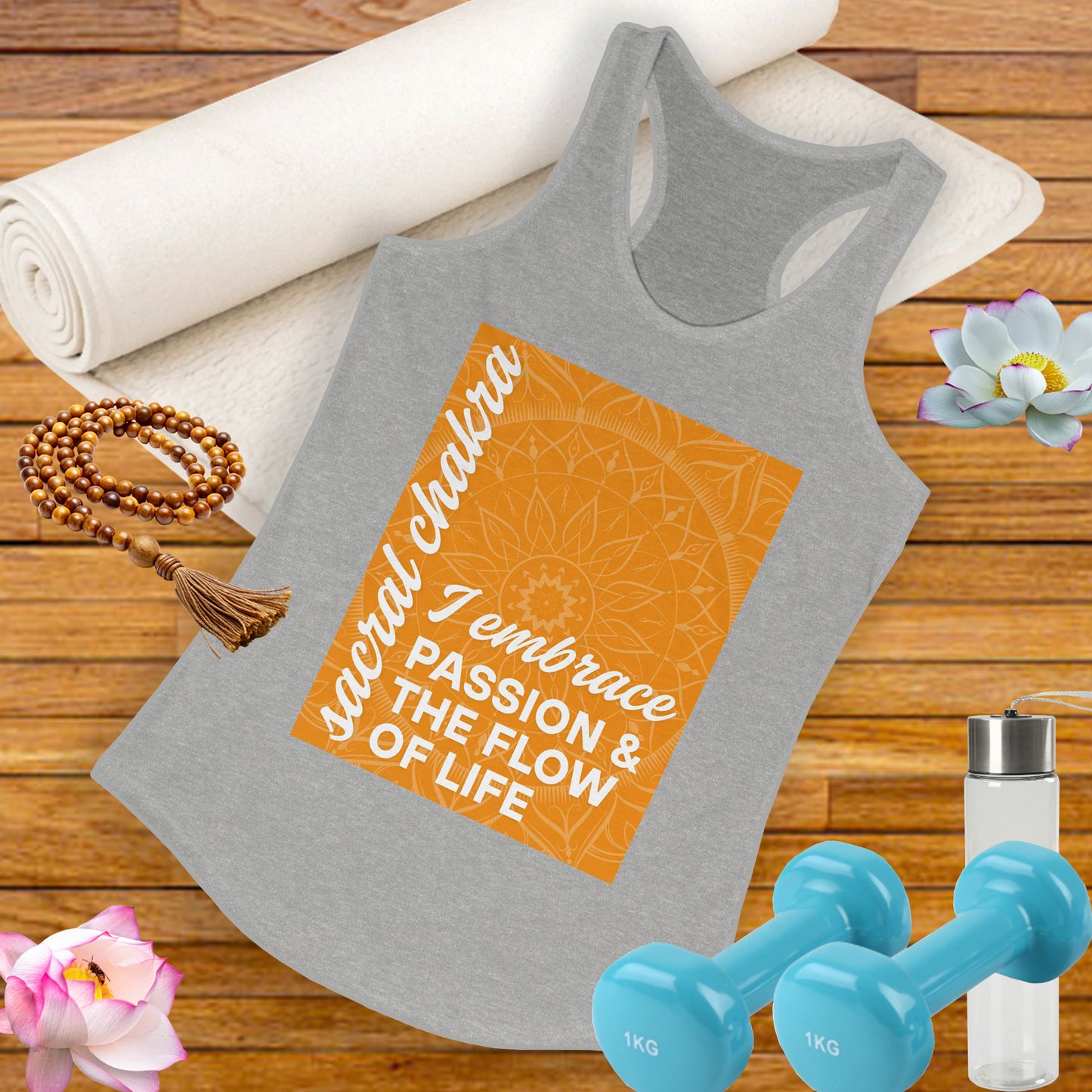 Flow & Feel - Svadhisthana/Sacral Chakra Affirmation Racerback Tank Top