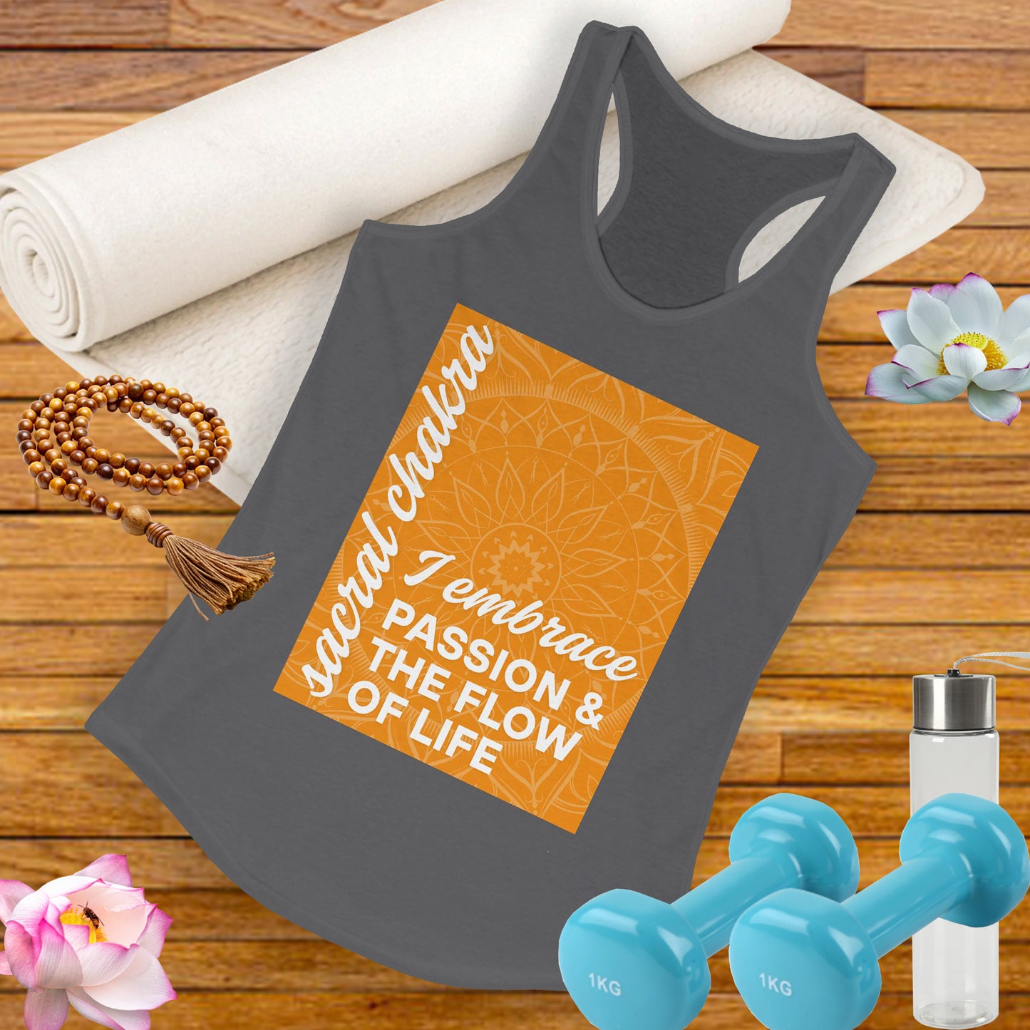 Flow & Feel - Svadhisthana/Sacral Chakra Affirmation Racerback Tank Top