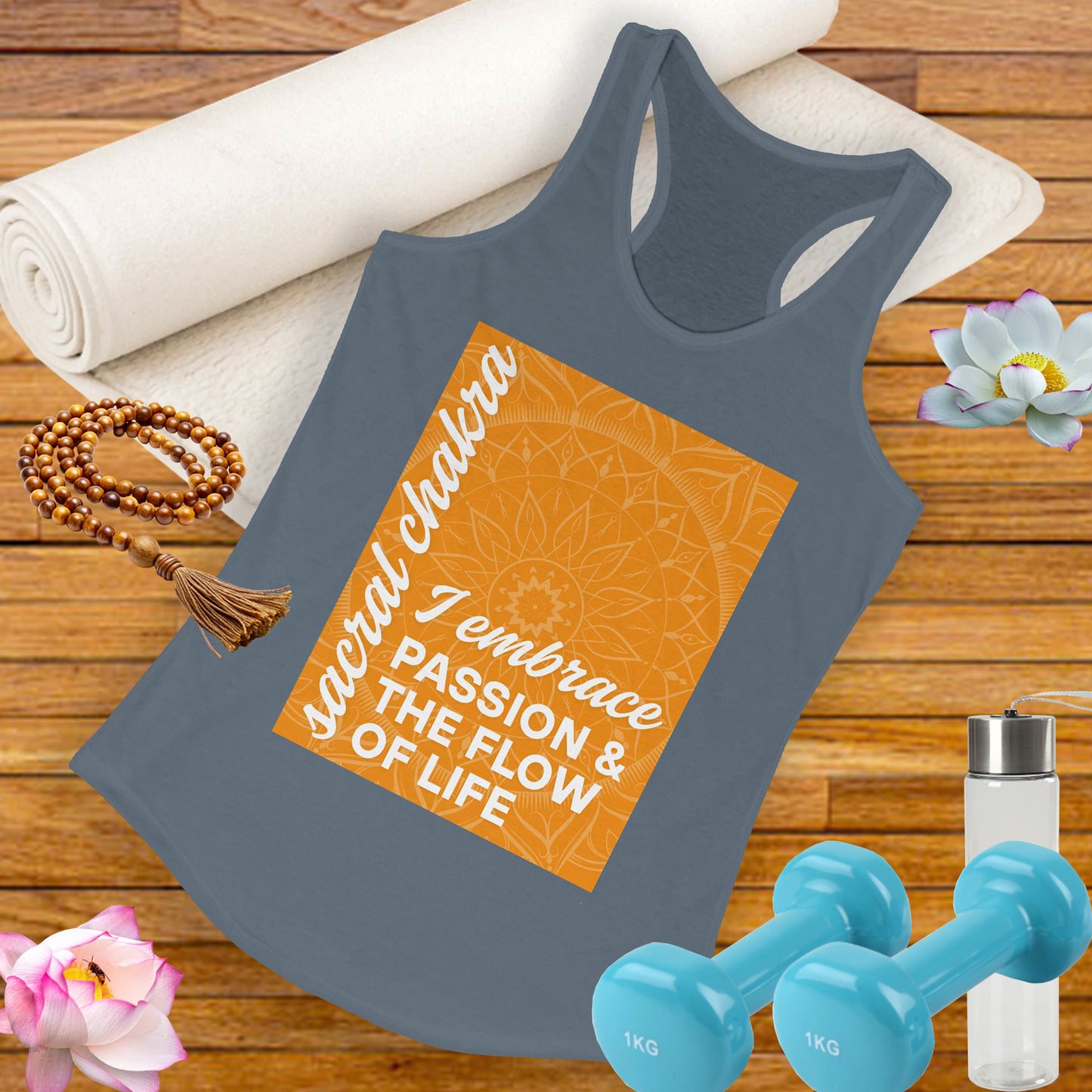 Flow & Feel - Svadhisthana/Sacral Chakra Affirmation Racerback Tank Top