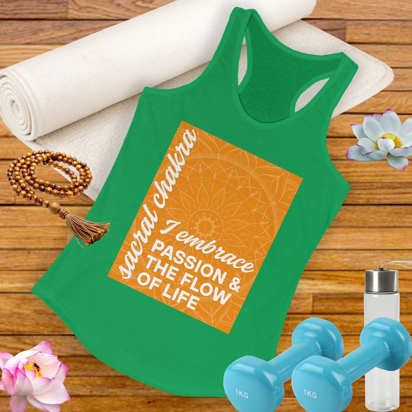 Flow & Feel - Svadhisthana/Sacral Chakra Affirmation Racerback Tank Top