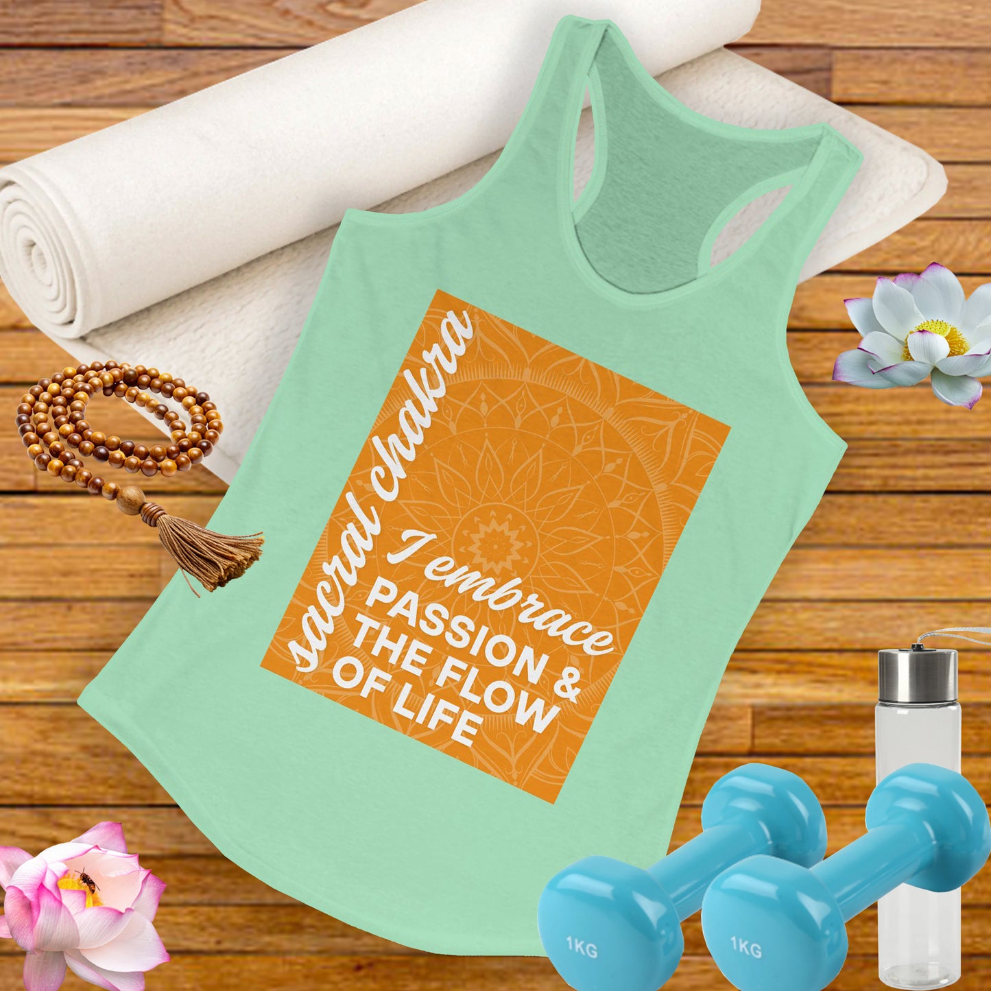 Flow & Feel - Svadhisthana/Sacral Chakra Affirmation Racerback Tank Top