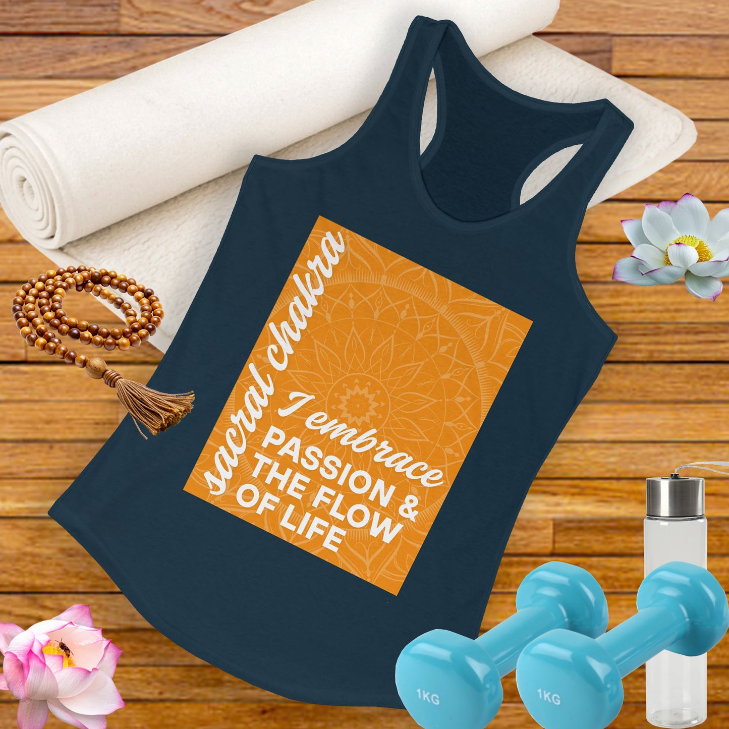 Flow & Feel - Svadhisthana/Sacral Chakra Affirmation Racerback Tank Top