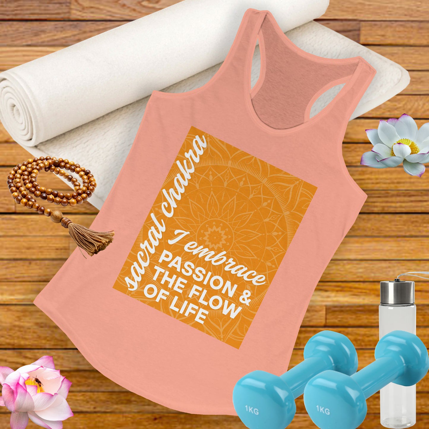 Flow & Feel - Svadhisthana/Sacral Chakra Affirmation Racerback Tank Top