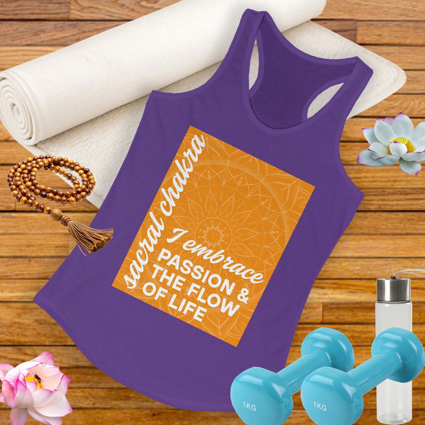 Flow & Feel - Svadhisthana/Sacral Chakra Affirmation Racerback Tank Top