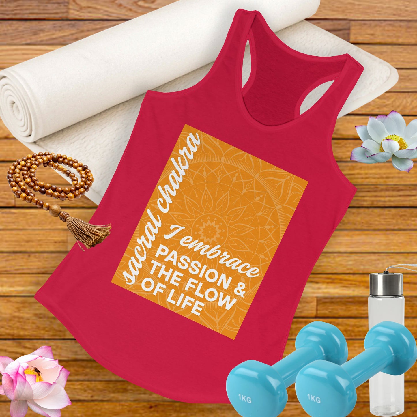 Flow & Feel - Svadhisthana/Sacral Chakra Affirmation Racerback Tank Top