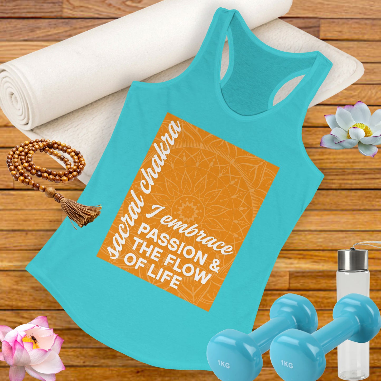 Flow & Feel - Svadhisthana/Sacral Chakra Affirmation Racerback Tank Top