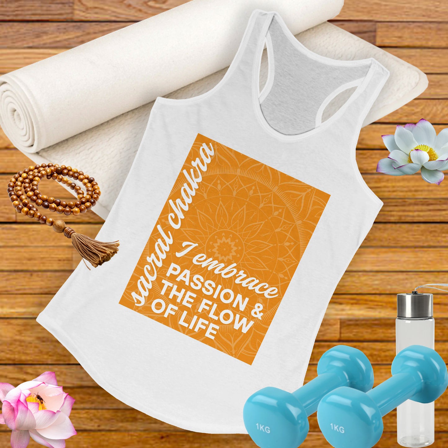 Flow & Feel - Svadhisthana/Sacral Chakra Affirmation Racerback Tank Top