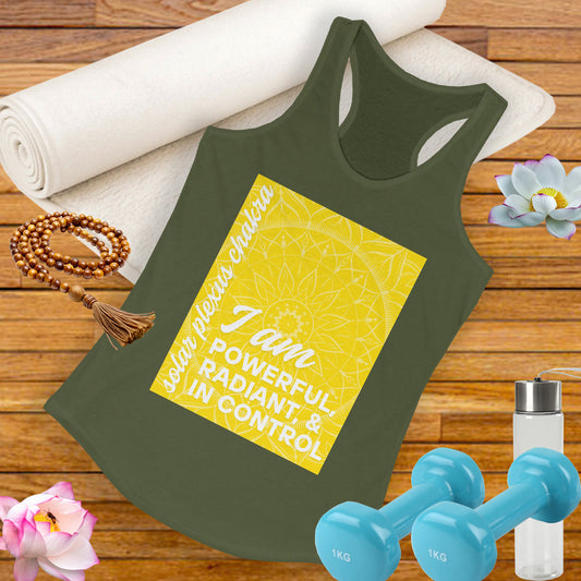 Radiate Power - Manipura/Solar Plexus Chakra Affirmation Racerback Tank Top