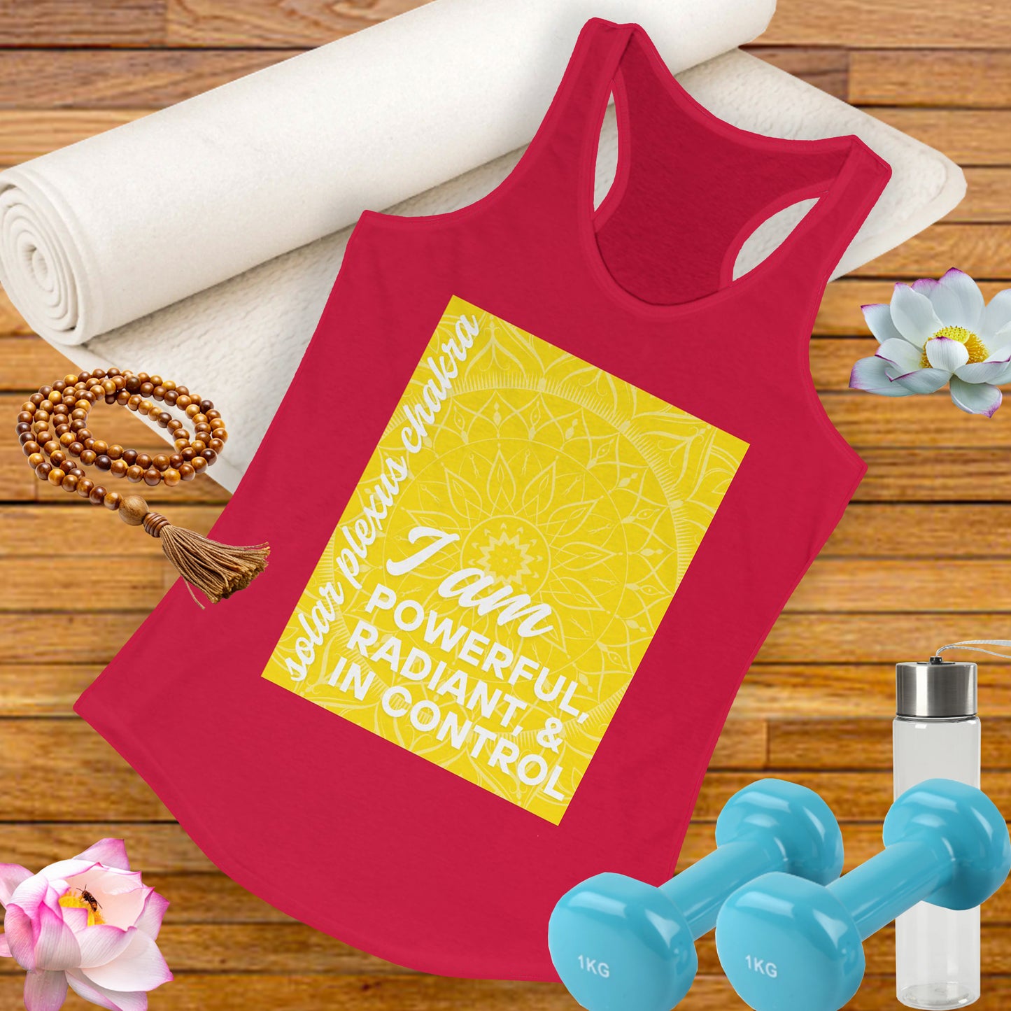 Radiate Power - Manipura/Solar Plexus Chakra Affirmation Racerback Tank Top