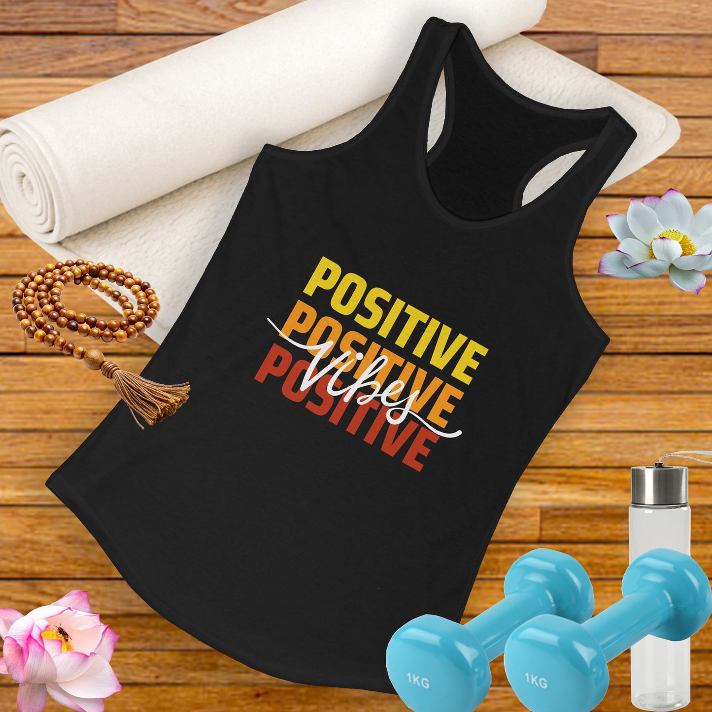 "Positive Vibes" - High-Frequency Living Racerback Tank Top